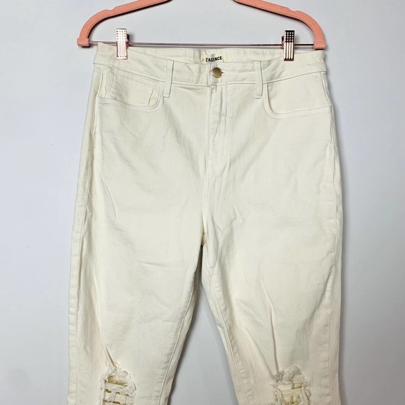 #20 L’agence NWOT Vintage White High Line High Rise Distressed Skinny Jeans - Picture 3 of 6